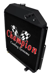 RN Champion 3 Row Black Finish Radiator for 1948 - 1952 Ford F1 LS Swap - Imagen 1 de 7