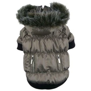 Pet Life 1GYSM Grey Metallic Fashion Parka with Removable Hood-SM - Picture 1 of 1