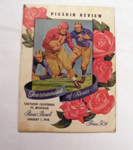 1948 ROSE BOWL Pigskin Review Program - Michigan v. USC - Picture 1 of 3