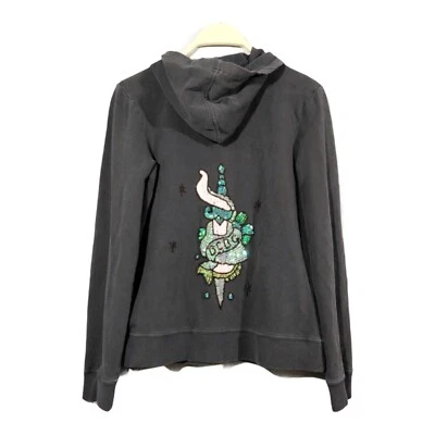 Chaqueta con Capucha Bcbgmaxazria Mujer Talla M Lentejuelas Bling Logo Bordado Informal Foto 1 de 4