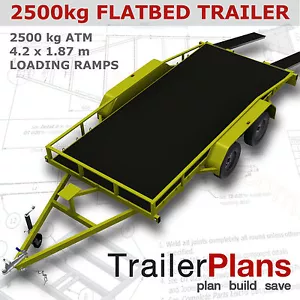 TRAILER PLANS - 2500kg Flatbed Car Trailer Plan - Printed Hardcopy & Download - Picture 1 of 11