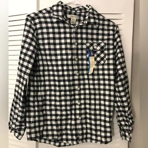 Cherokee NWOT Black/White Plaid Flannel Shirt, Boy Size 12-14 - Picture 1 of 4