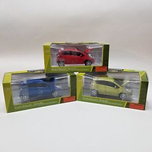 1/24 Norscot Chevrolet Spark Red Blue Green Diecast Promo Car Lot of 3 GM w/Box