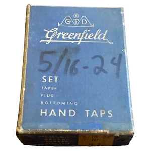 Vintage Greenfield Tap & Die 5/16-24 Set Of 3 Machinist Tools-USA W/Box - Picture 1 of 4