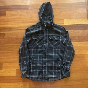 Element Plaid Flannel Hoodie Shirt Mens Large Skater Surfer Full Zip - Picture 1 of 7
