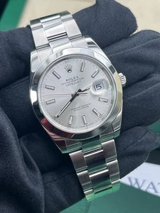 Rolex Datejust 41mm Watch Silver Baton Dial - 126300 Box And Papers 2021 - Picture 1 of 16