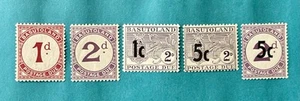A Vintage Set Of Rare Basutoland Postage Due Stamps MNH - Picture 1 of 2