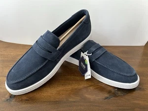 Men’s Lacoste Cochet Suede Blue Loafers Size 11-12 **Read Description** New - Picture 1 of 7