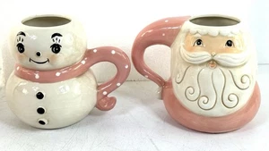 Johanna Parker tazza ceramica 20 oz Babbo Natale e pupazzo di neve set di 2 - Foto 1 di 5