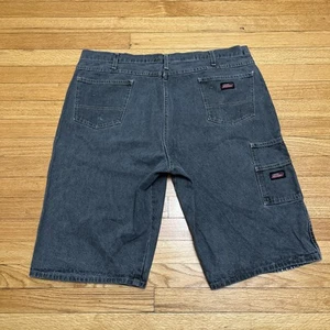 Pantalones cortos de mezclilla Dickies gris holgados utilitarios pantalones cortos carpintero talla 40 entrepierna 14” - Imagen 1 de 8