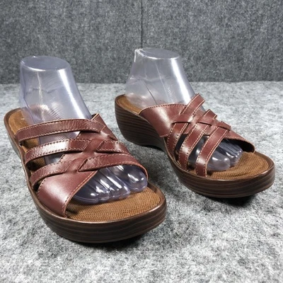 Eastland Poppy Zapatos Mujer Talla 10M Marrón Cuero Cuña Sandalias Comodidad 3860-79 Foto 1 de 4