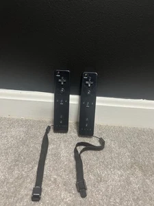 2 Wii RVL-003 Remote Replacement Controllers Black For Nintendo Wii Remote - Picture 1 of 6