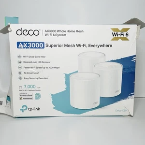TP-LINK Deco X60 AX3000 Système Wi-Fi 6 Maillé pour toute la maison - Pack de 3 7000 pieds carrés - Photo 1/4