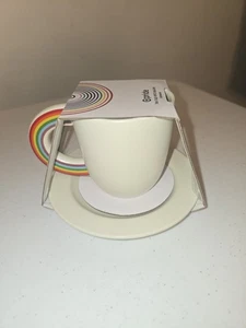 NEU Pride 8,52 Unzen Regenbogen Keramik Steinzeug Teetasse und Untertasse Set Zielscheibe - Bild 1 von 4