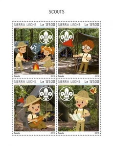 Sierra Leone - 2019 Boy Scouts & Girl Scouts - 4 Stamp Sheet - SRL190615a - Picture 1 of 1