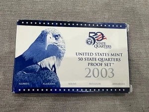 2003 United States Mint 50 State Quarters Clad Proof Set With Box & COA - Picture 1 of 4