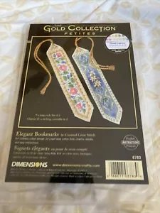 DIMENSIONS Gold Petite Counted Cross Stitch Kit ELEGANT BOOKMARKS Set/2  - Picture 1 of 5