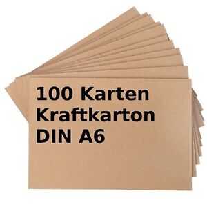 Kraftpapier Kraftkarton Postkarten Bastelkarton DIN A6 100 Karten 410g 0,7mm