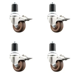 3,5 Zoll 316SS Hochtemperatur Glas gefüllt Nylon 1-3/4 Zoll Vorbau Rollen Set Lck Bremse - Bild 1 von 4