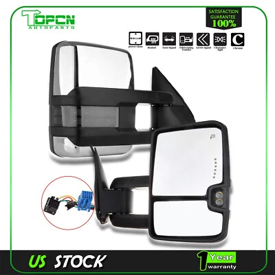 Par de luces de señal LED térmicas de alimentación lateral cromadas para Chevy GMC para 03-07 Foto 1 de 4