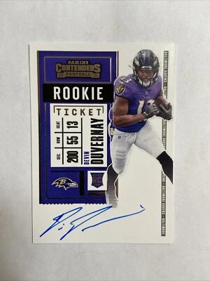 2020 Contenders Devin Duvernay Rookie Ticket On-Card Auto RC #132 Ravens - Image 1 of 2