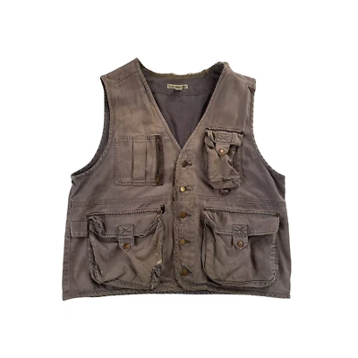 Vintage Smith & Hawken Vest Mens Large Gray Shooting Hunting Bird DISTRESSED - Image 1 of 4