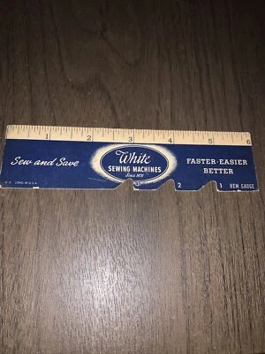 White Sewing Machines 6 inch ruler Hem Gauge Vintage - Image 1 of 4