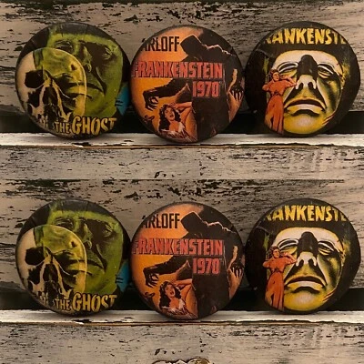 Juego de 6 perillas de gabinete tiradores de cajón de muebles FRANKENSTEIN MOVIE: HORROR CLÁSICO Foto 1 de 4