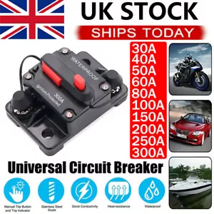 1-2pcs Waterproof Car Circuit Breaker Fuse Reset 30-300Amp 12V-24V DC Boat Auto - Picture 1 of 23