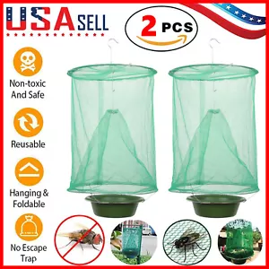 2PCS The Ranch Fly Trap Reusable Fly Catcher Killer Cage Net Trap Pest Bug Catch - Picture 1 of 12