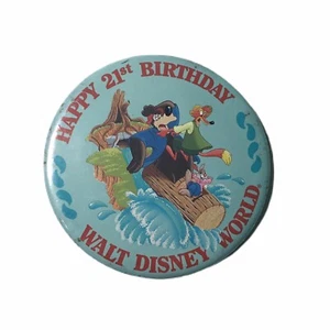 Vintage Disney Button 21. Geburtstag Splash Mountain Walt Disney World Brer Ride - Bild 1 von 2
