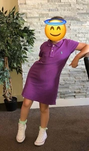 RALPH LAUREN girl polo Dress med 8 10 years purple summer holiday party - Picture 1 of 6