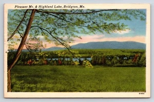 Postcard Pleasant Mt. & Highland Lake, Bridgton, ME - Picture 1 of 2