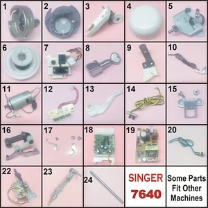 SINGER GENUINE 7640 USED PARTS TESTED IN GOOD CONDITION SOME FIT OTHER MODELS - Picture 1 of 47