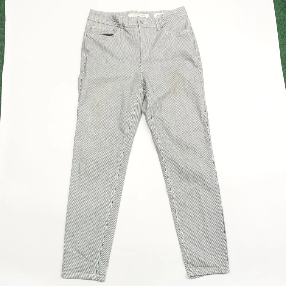 Pantalones al tobillo Jones New York Jeans Soho para mujer talla 6 a rayas 5 bolsillos ajuste regular Foto 1 de 4