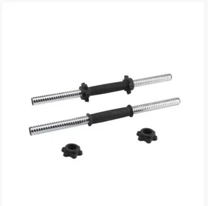 18" Dumbbell Bars Spinlock Collars Weight Lifting Gym Fitness Dumbell Bar Set 1" - Picture 1 of 12