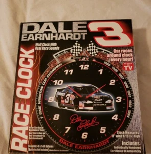 New In Box Dale Earnhardt #3 Vintage 2000 Authentic Race Wall Clock NASCAR - Picture 1 of 4
