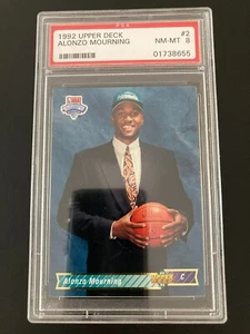 1992-93 Upper Deck Rookie RC 2 Alonzo Mourning gegradet PSA 8 NM-MT - Bild 1 von 2