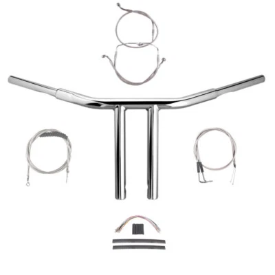 Kit de manillar Chopper T 2008-2011 1/4" cromado 10" Harley-Davidson Dyna Fat Bob Foto 1 de 2