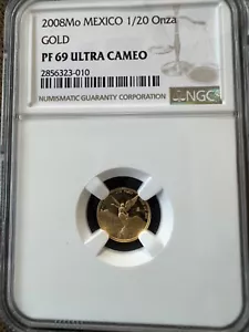 2008 MEXICO 1/20 oz NGC PF69 GOLD LIBERTAD PROOF - Picture 1 of 4