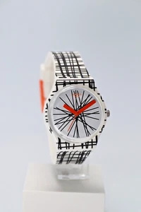 Swatch svizzero edizione limitata Lace Me GW183 standard da uomo 34 mm silicone nuovo graf - Foto 1 di 11