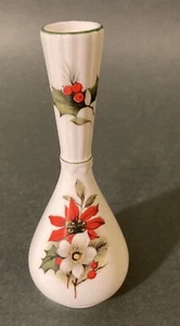 Miniature Poinsettia Bud Vase Crown Staffs Staffordshire England - Picture 1 of 3