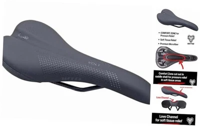 Volt Bike Seat (Saddle) - Comfortable Thickness Padding - Medium Steel - Image 1 of 4