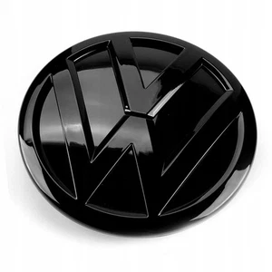 Volkswagen Front Grille Emblem Badge (Golf, GTI, Jetta, etc) 15-21 - Gloss Black - Picture 1 of 2