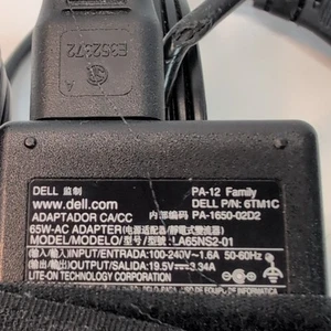 Genuine 65W For Dell PA-12 AC Adapter Charger 928G4 06TM1C LA65NS2-01 7.4*5.0mm - Picture 1 of 3