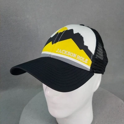Gorra de camionero Jackson Hole vintage con correa trasera Wyoming Teton Mountains deletreada Foto 1 de 4