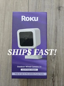 Roku Outdoor Wired Camera SE w/ 12.5FT Power Adapter Security Camera CW20005 - Picture 1 of 2