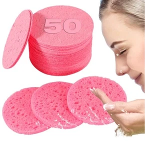 Spugne Viso Cellulosa Compressa 100% Naturale 50 Pezzi Nuove - Foto 1 di 5