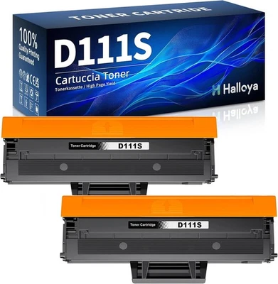 Halloya Pack 2x Toner nero MLT-D111S Samsung Xpress M2026W M2026 M2070FW M2070 M - Immagine 1 di 3