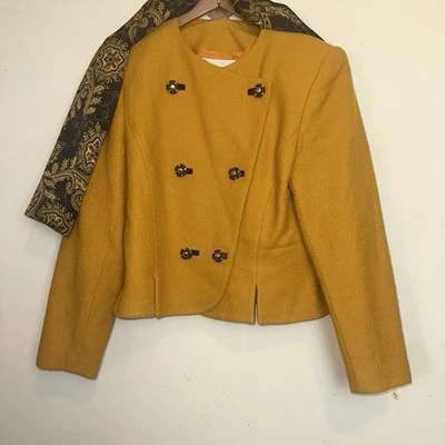 Blazer corto dorado vintage Albert Nipon traje mezcla de lana para mujer 10 chismes niña Foto 1 de 4